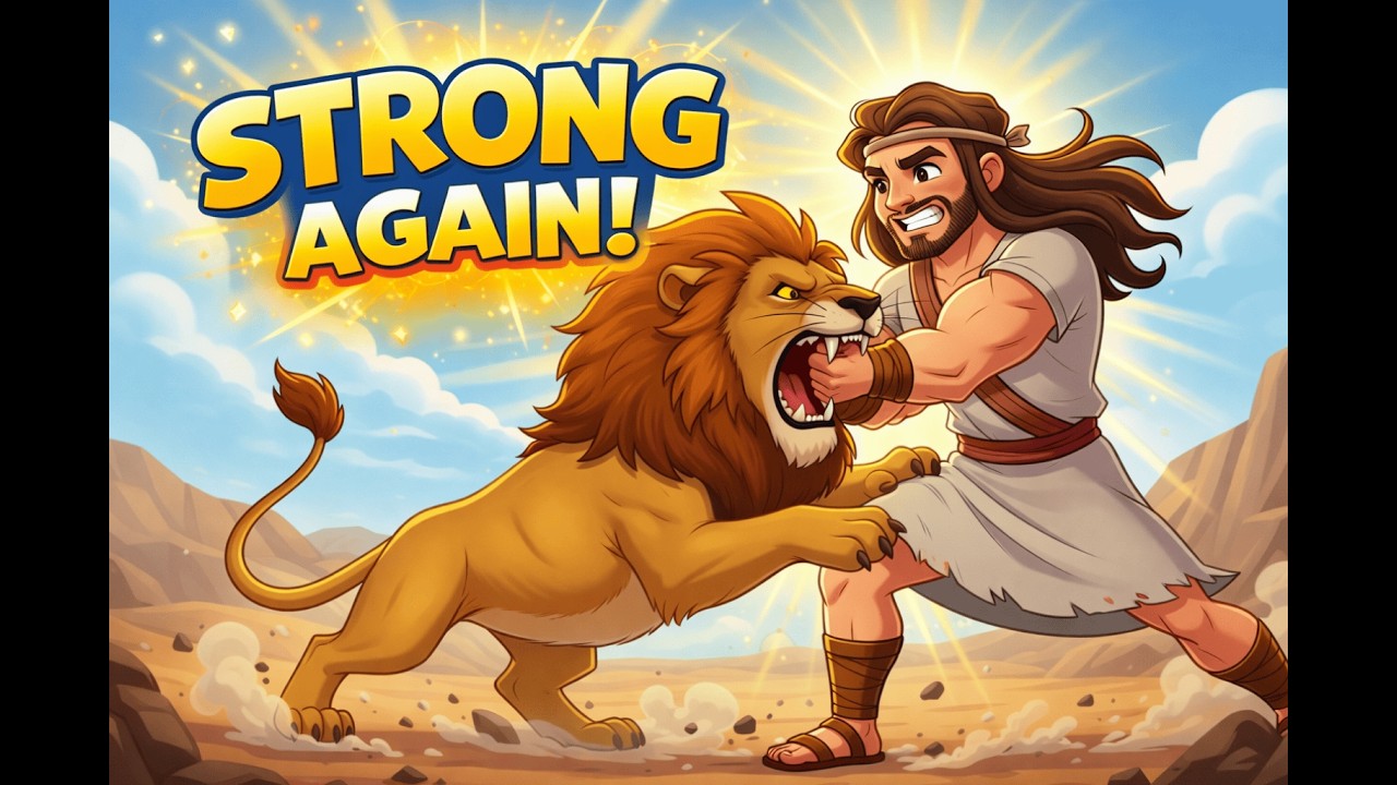 STRONG AGAIN 💪 | Samson Bible Story Song for Kids | God Gives Strength Again