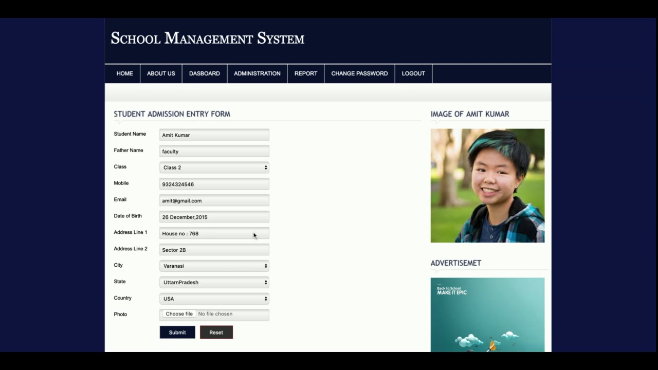 School Management System | PHP and MySQL Project Source Code | PHP MySQL CRUD Project
