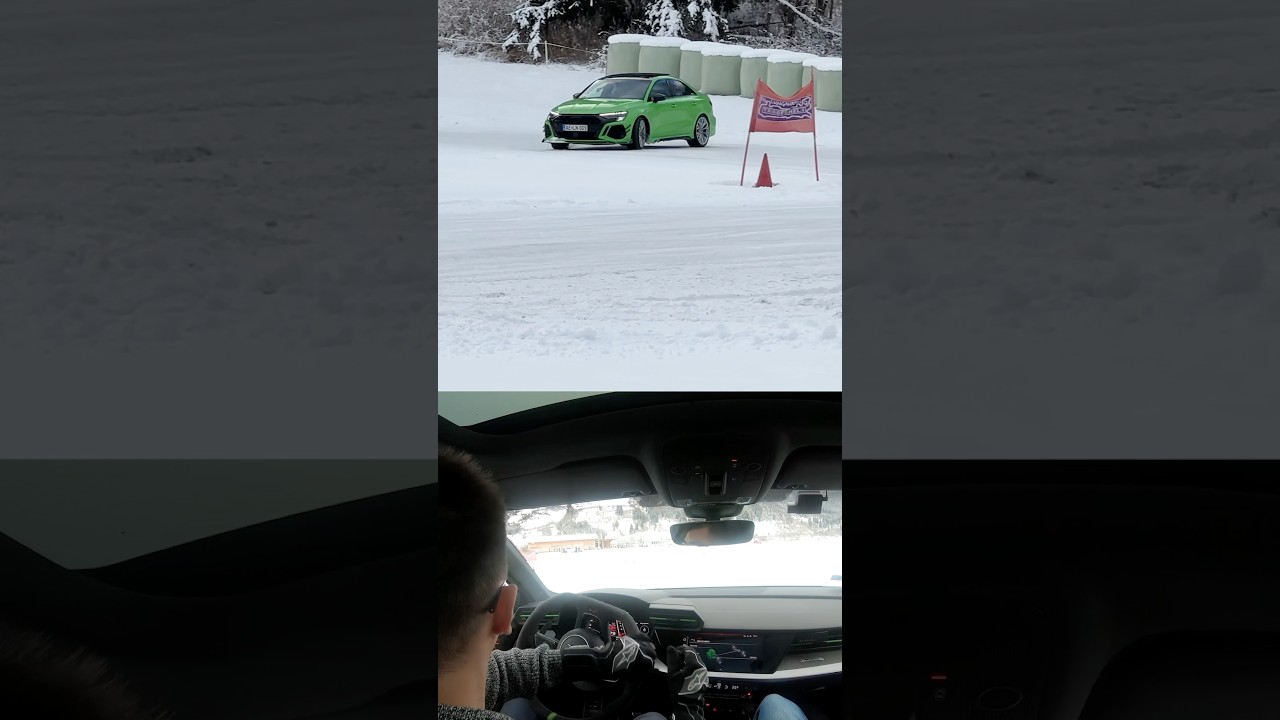 Frozen Playground &ndash; Audi RS3 8Y Drifting at Lungauring | #audi #rs3 #audirs3 #snowdrift #lungauring