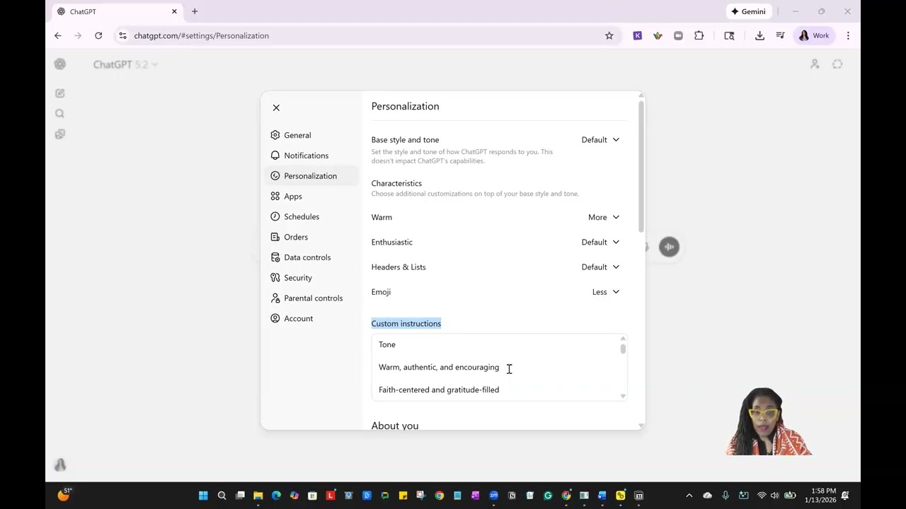 Customizing ChatGPT Style and Tone