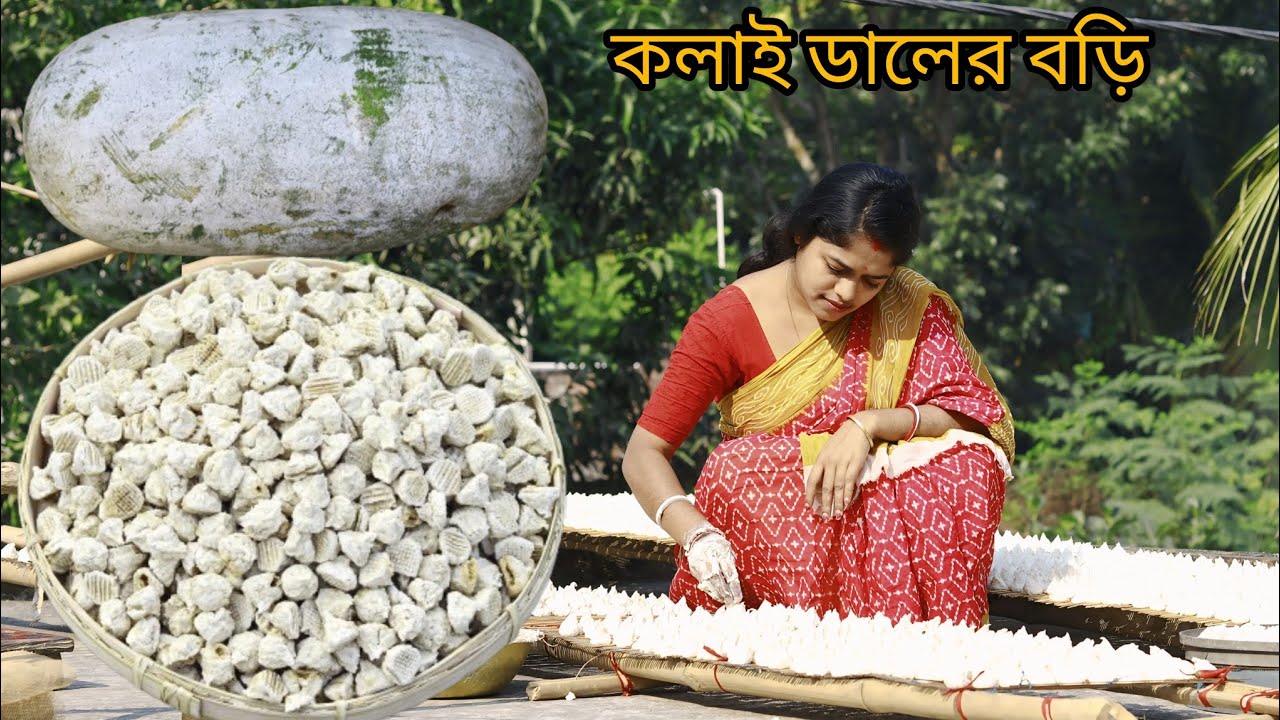 বাঙালির শীত কালের জনপ্রিয় চাল কুমড়ো দিয়ে কলাই ডালের বড়ি তৈরীর পদ্ধতি//kalai daler bori recipe