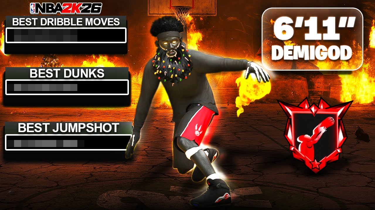 6'11 DEMIGOD BUILD is OVERPOWERED! BEST ANIMATIONS & DRIBBLE MOVES in NBA 2K26!