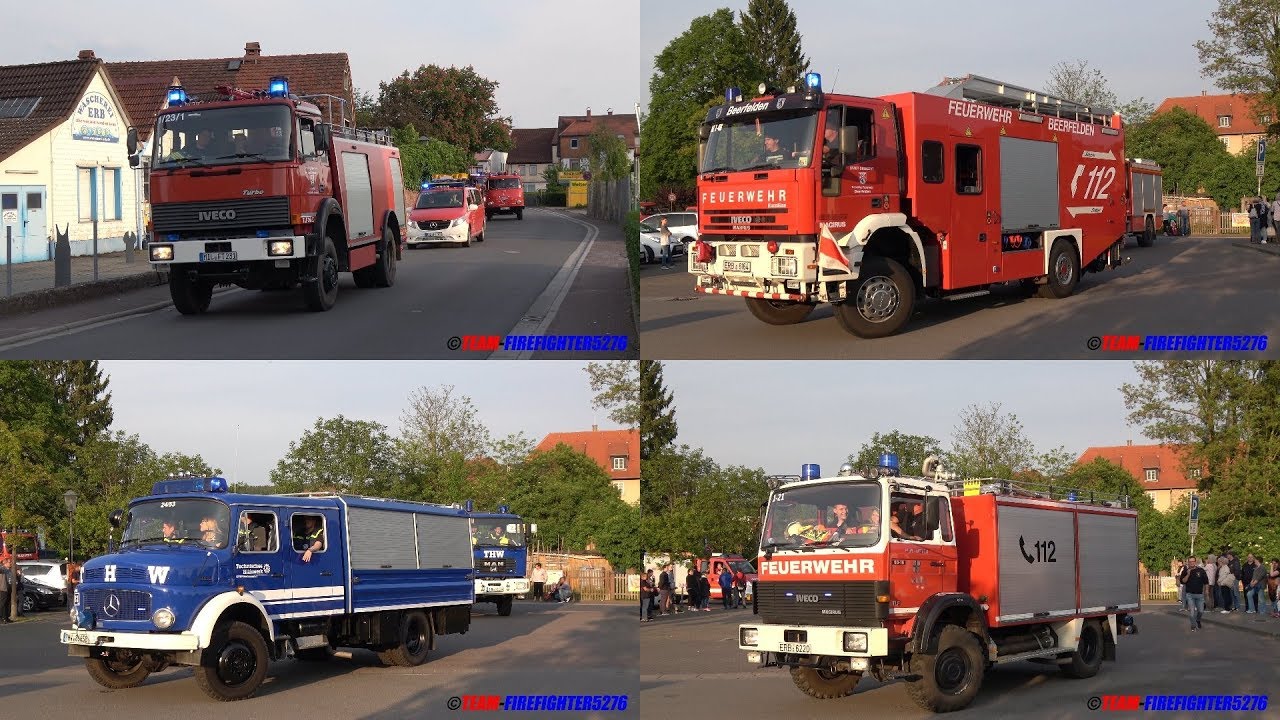 [110 Fahrzeuge] Große Sternfahrt von Feuerwehr und THW in Michelstadt