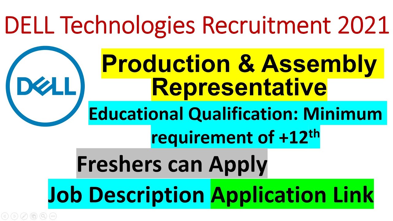 DELL Technologies Recruitment 2021 | Fresher jobs | DELL Jobs | jobs for freshers | DELL new jobs