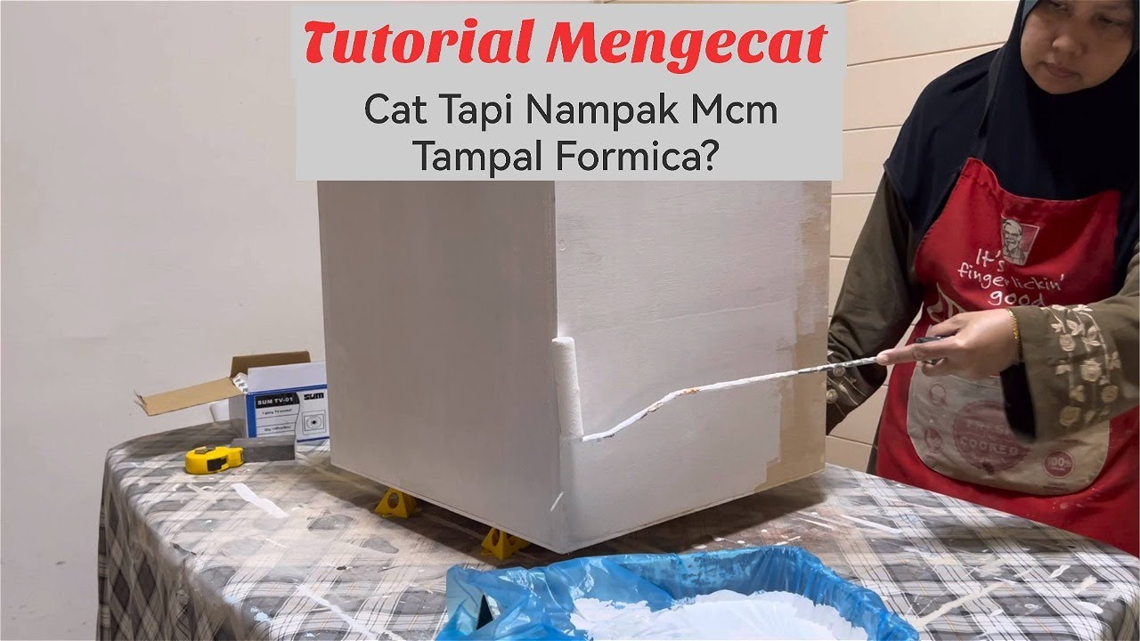 Diy Meja Kotak | Cara Saya Cat Warna Putih Mcm Tampal Formica