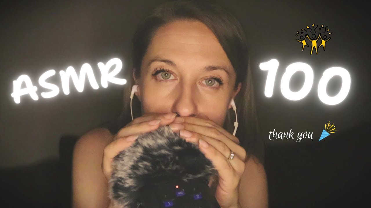ASMR 100 Thank Yous 💗 Gratitude, Tapping, Fluffy Mic Brushing & Writing Sounds, Zoom H6 (Whispering)