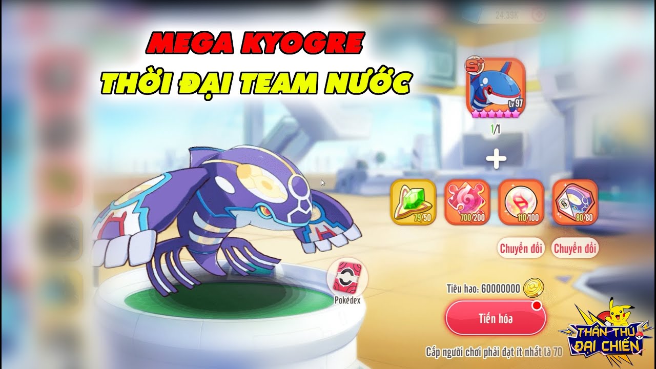 Thần Thú Đại Chiến - Học Viện Mega - Mega Huyền Thoại | Mega Kyogre - Team Nước Thống Trị Meta