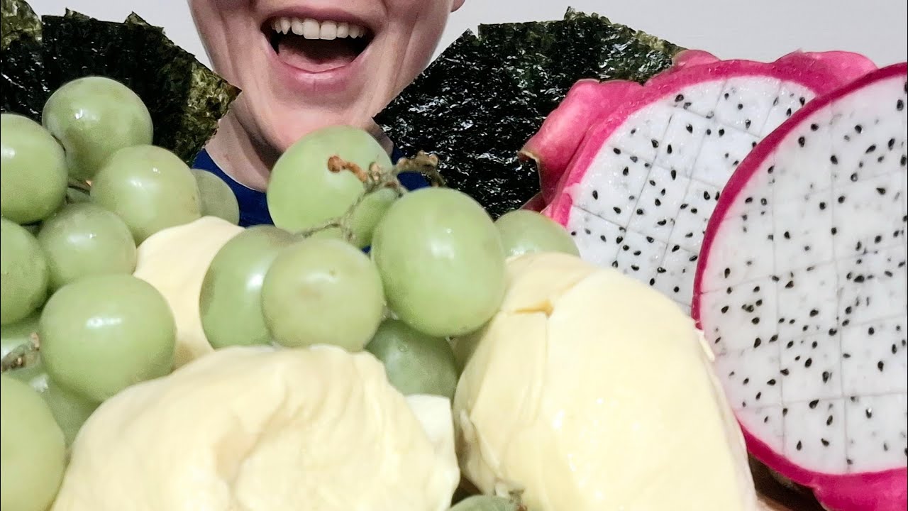 FRUIT PLATTER ASMR *CRUNCHY SOUNDS *TROPICAL FRUITS DURIAN *NO TALKING ASMR