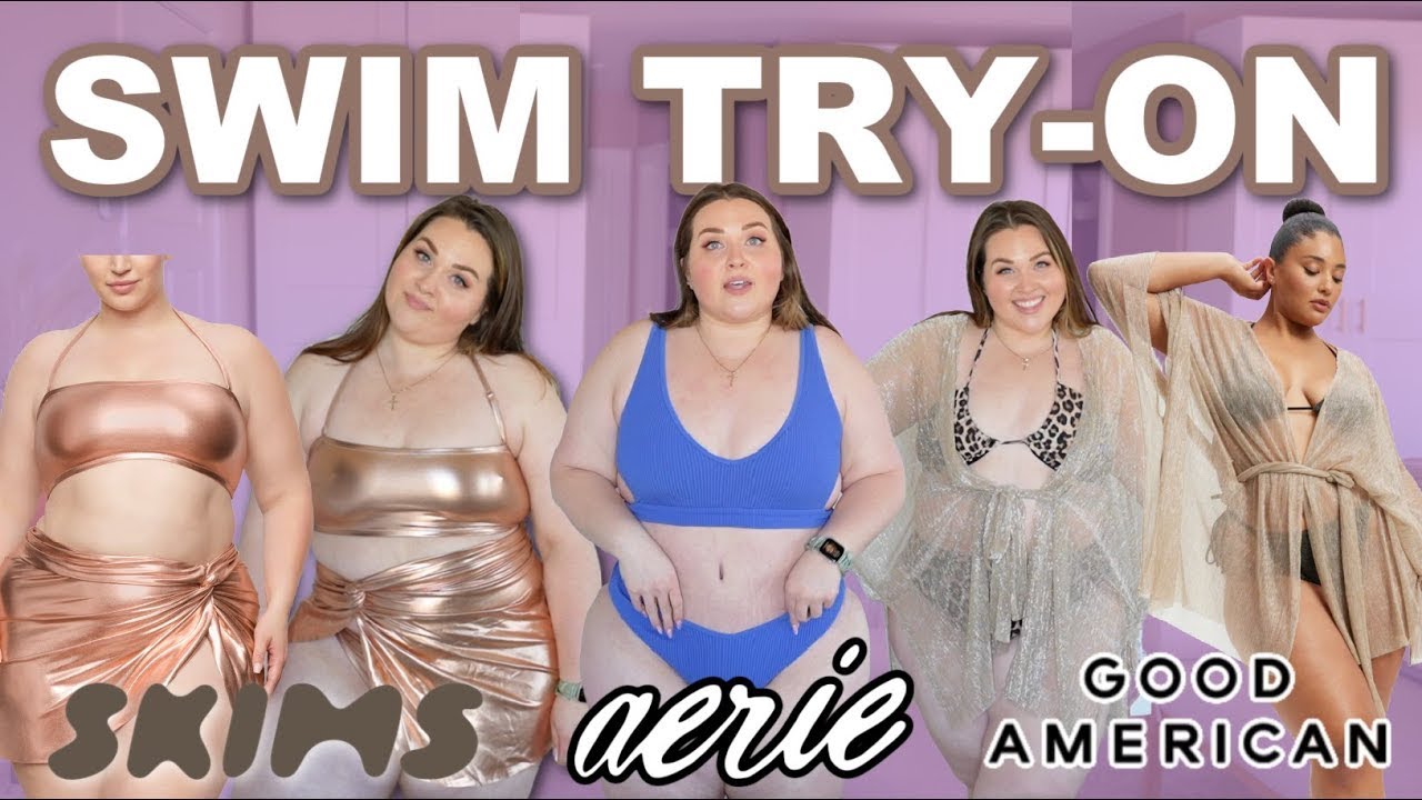 NEW PLUS SIZE SWIM TRY-ON: SKIMS, GOOD AMERICAN, & AERIE 👙| Sarah Rae Vargas