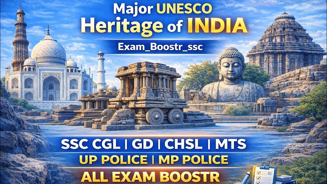 💯India ke Major UNESCO World Heritage Sites | SSC 2026 Most Important Questions 🔥❓