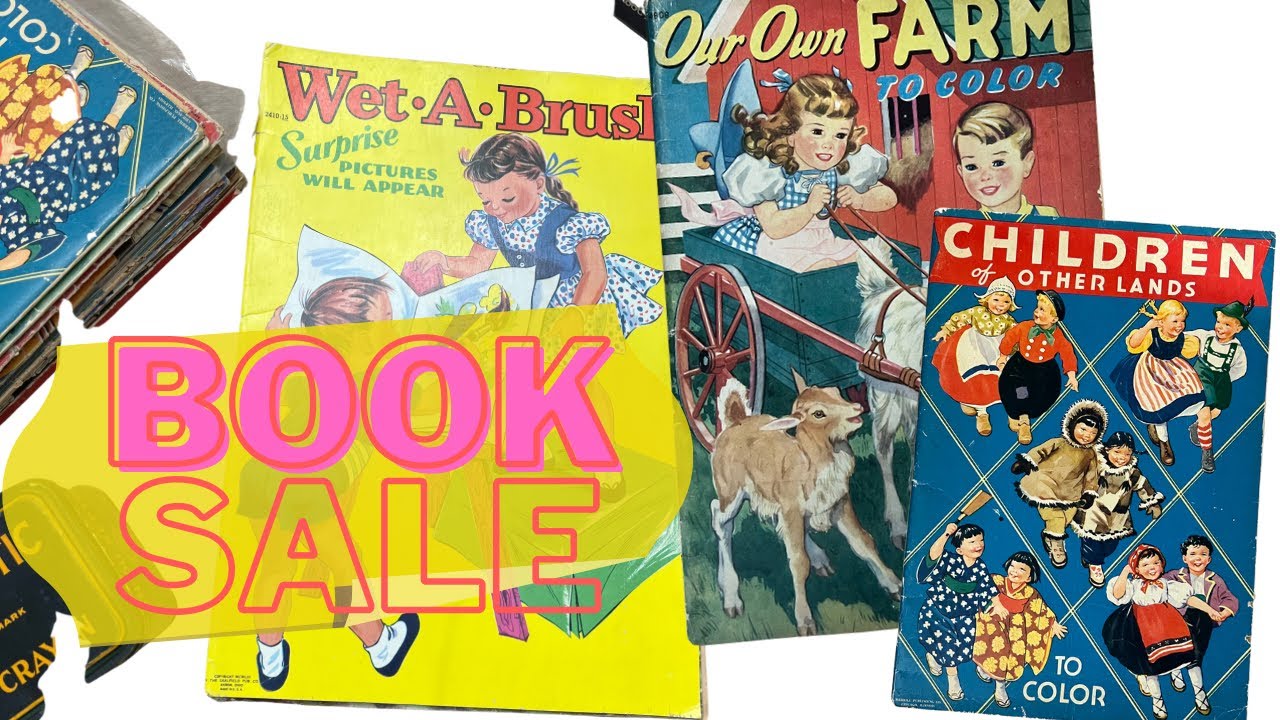 Vintage Coloring Book, Children's Book Sale