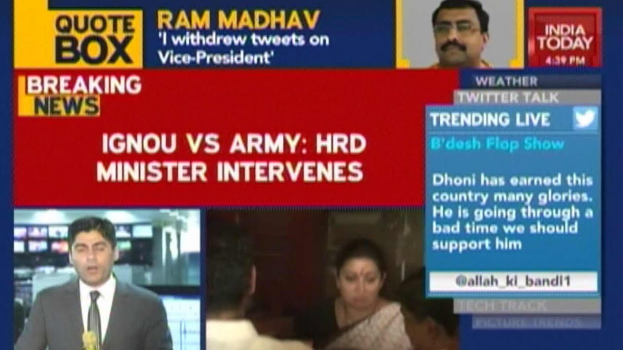 Army Vs IGNOU: Will Expedite Process, Says Smriti Irani