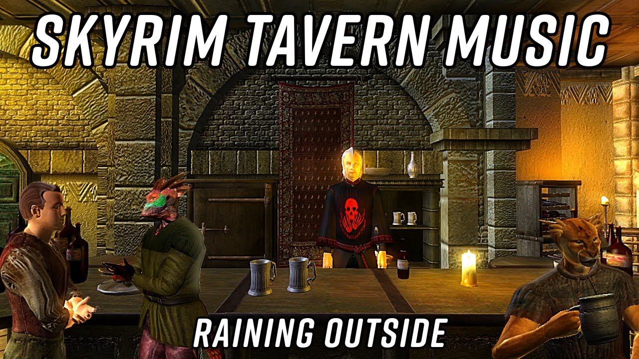The Counts Arms Anvil - Skyrim Tavern Music & Relaxing Rain Sounds