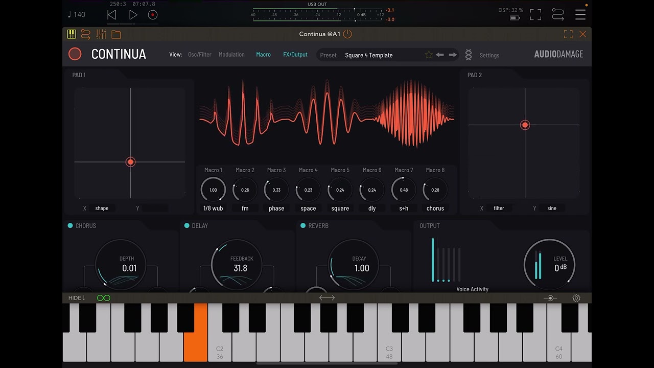 Square 4s In The Analog Engine | Audiodamage Continua