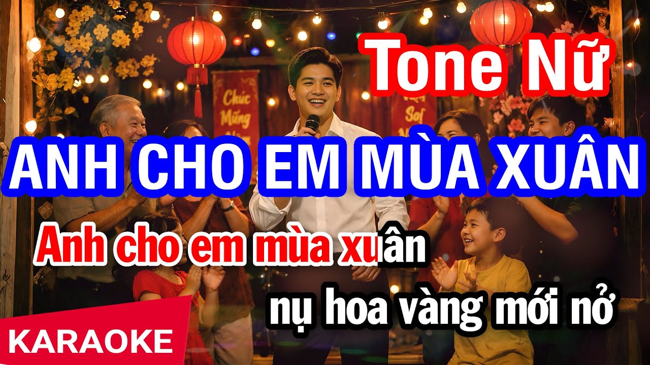 Karaoke Anh Cho Em Mùa Xuân Tone Nữ Cha Cha Cha Asia | Nhan KTV