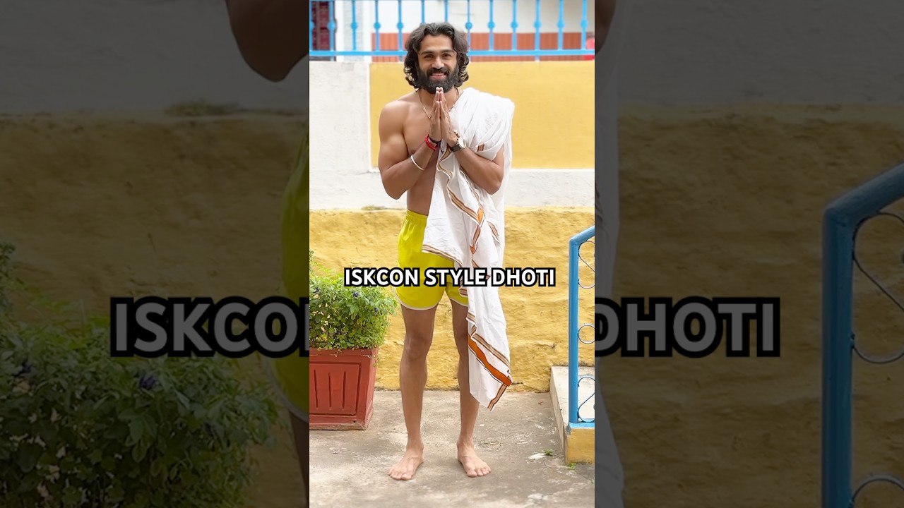 ISKCON style STEP by STEP dhoti ! #yt #ytshorts #shorts #draping #dhoti #akashprabhu #traditional