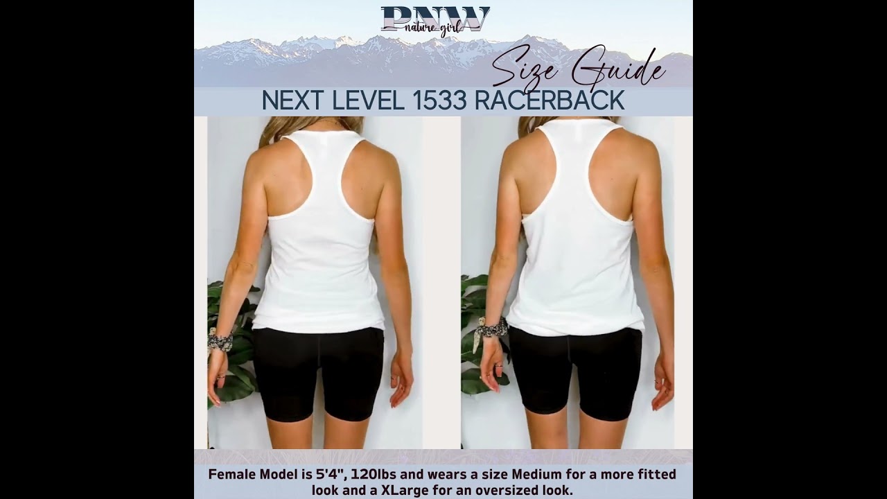 Racerback Tank Top Size Guide