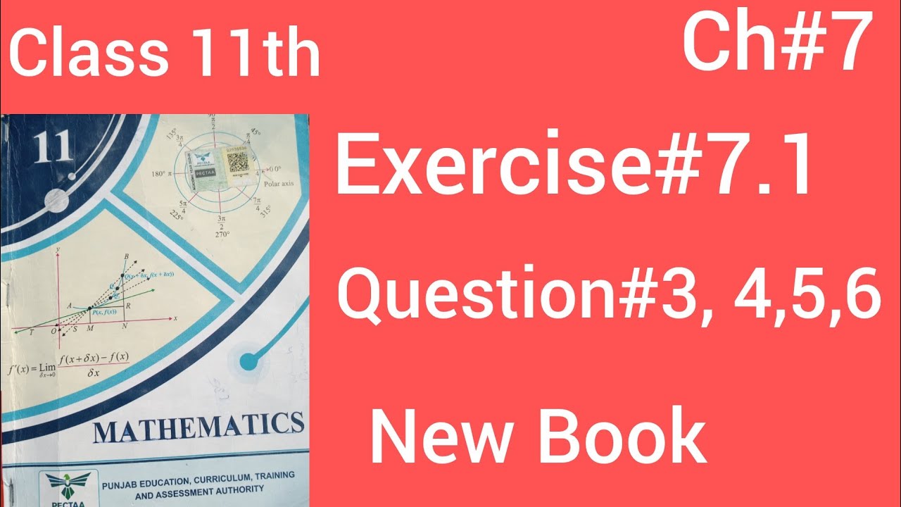 Class 11th newsyllabus math chapter 7 exercise 7.1 question 3,4,5,6 || Punjabboard2025to2026||Q3,4,5