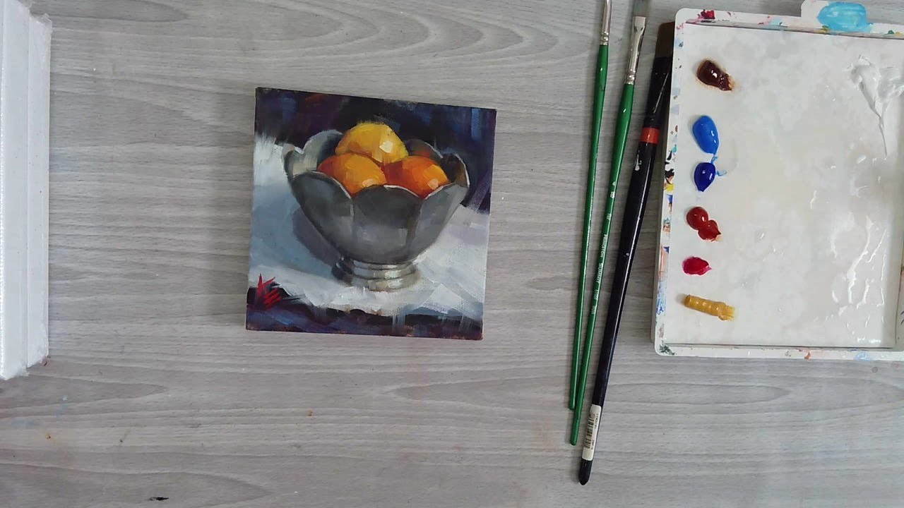 How to paint a Silver bowl in acrylic