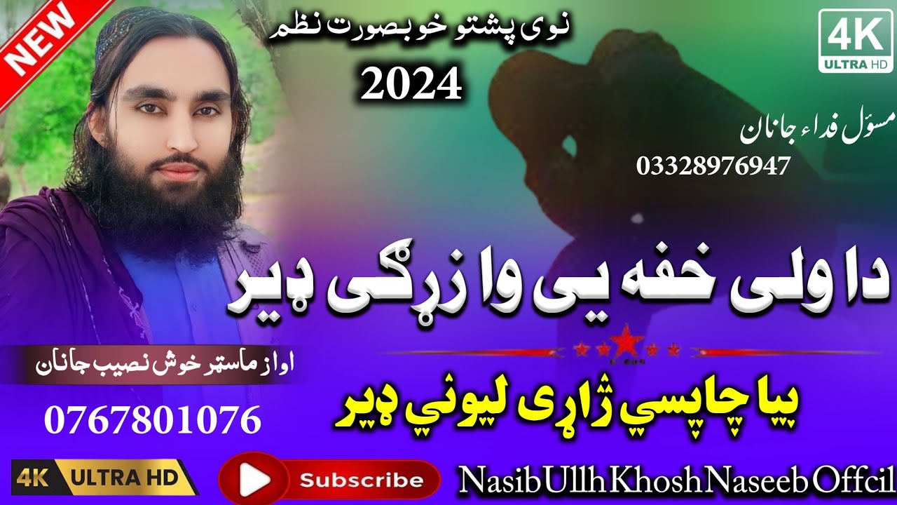 دا ولی خفہ یی وا زړګیه ډیر  بیاء چاپسی ژاړی لیونی ډیر|نوی نظم 2024|Nasib Ullh Khosh Naseeb  Offcil|