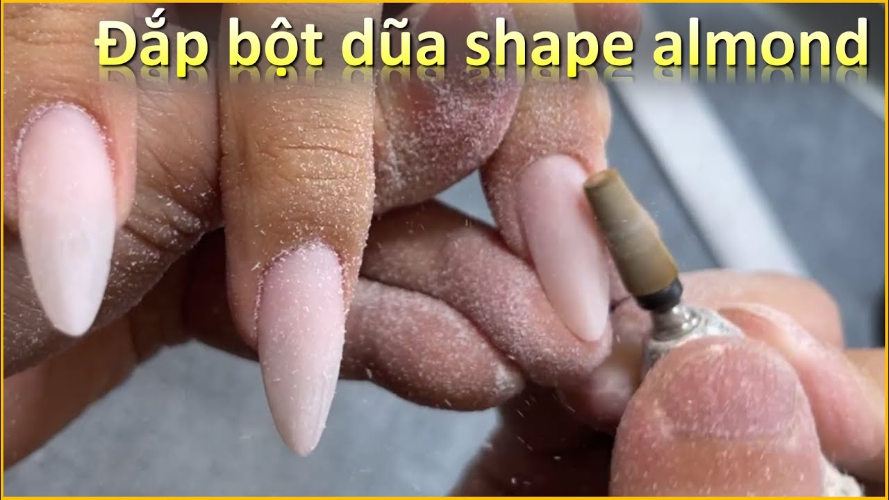 Apply Acrylic nail almond shape - ThanhCong