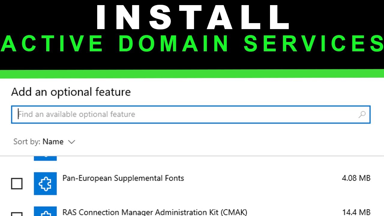 Install Active Directory Domain Services in Windows 10