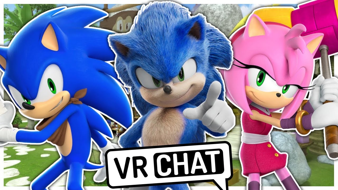 Movie Sonic Meets Boom Sonic and Boom Amy In VRCHAT!!