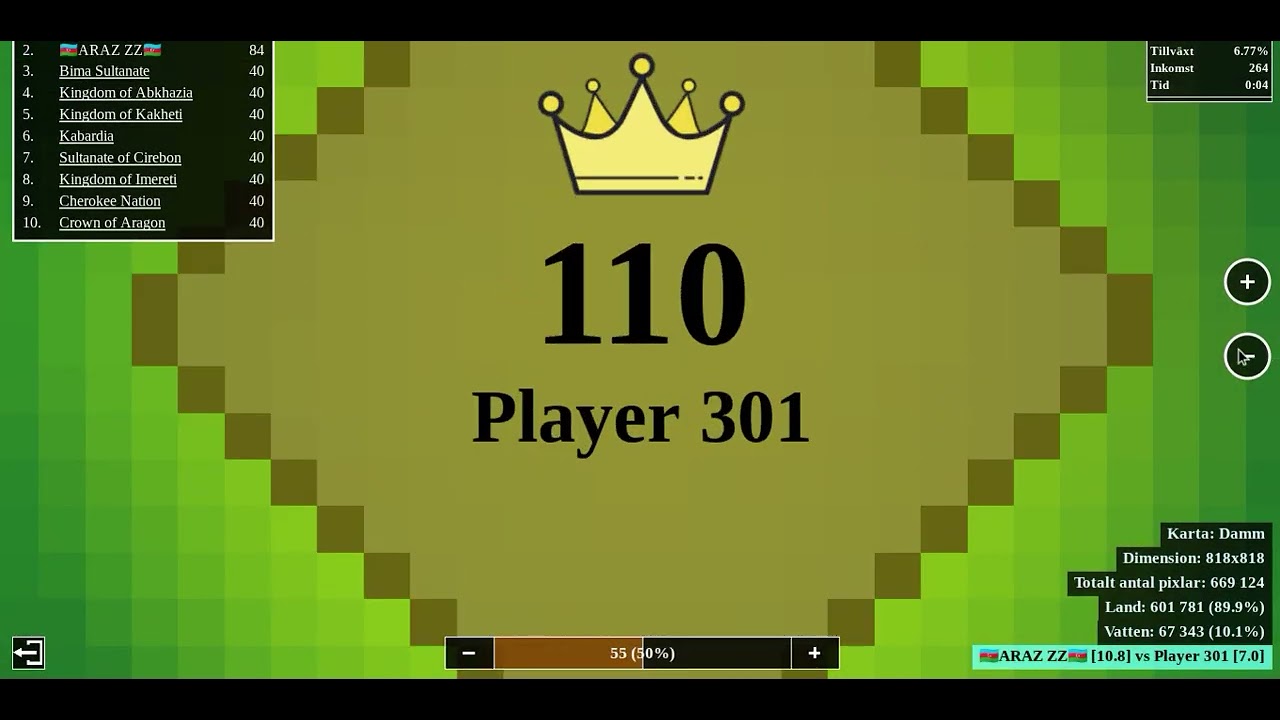 Zombie and 1V1 in territorial.io#Love
