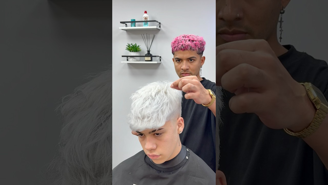 BLANCO GLOBAL PERFECTO 🤍💈 #blanco #platinado #color #hair #haircolor #barbero #chile #barber