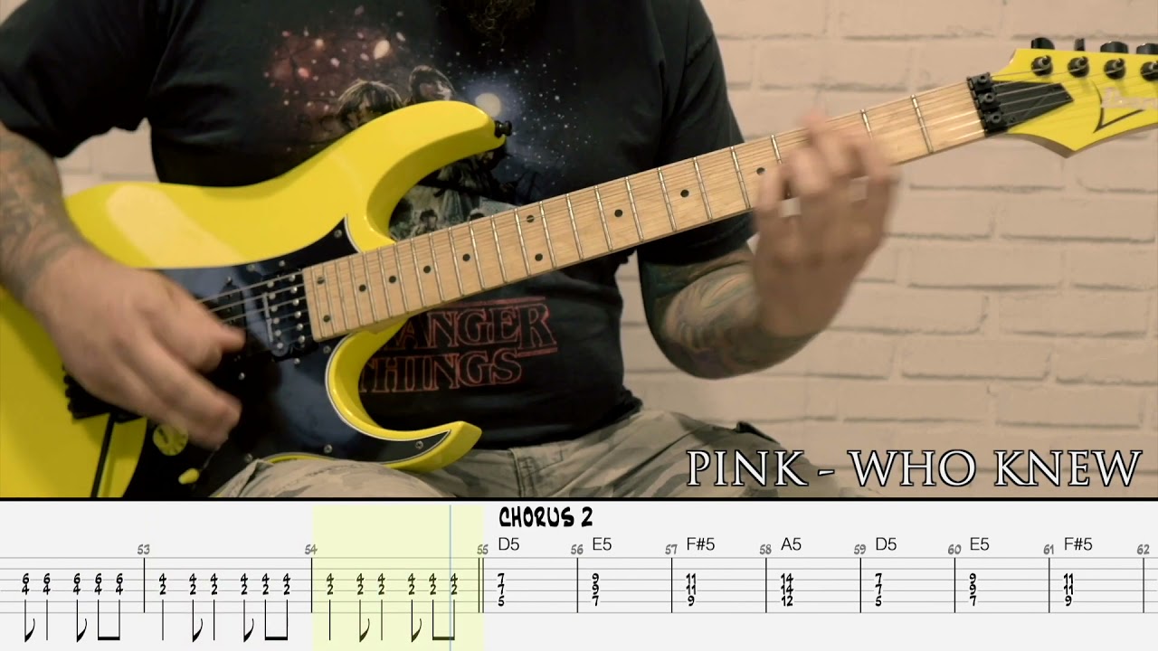 PINK - Who knew [GUITAR COVER + TAB]