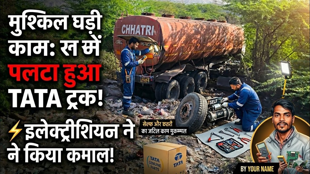 रात के अंधेरे में Tata Truck का भारी काम! 🛠️ रोजा और काम दोनों मुकम्मल।#trending #viral #subscriber 