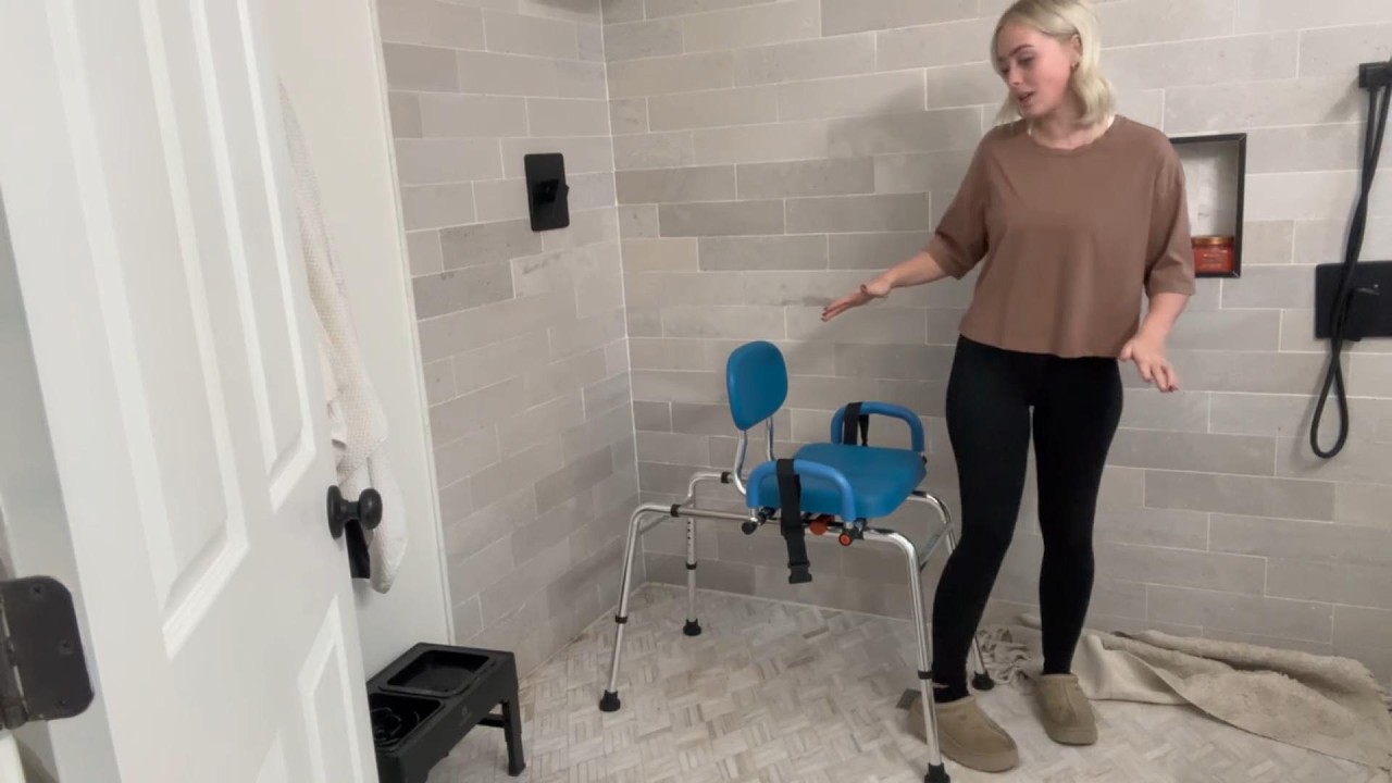 Platinum Health Carousel Sliding Shower Chair & Tub Transfer Bench - Premium Padded Swivel Seat
