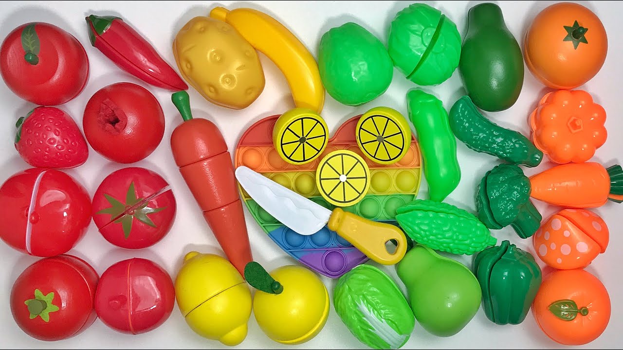 Satisfying Video | Cutting Plastic Mango Apple Grapes Paprika | Fruits and Vegetables ASMR