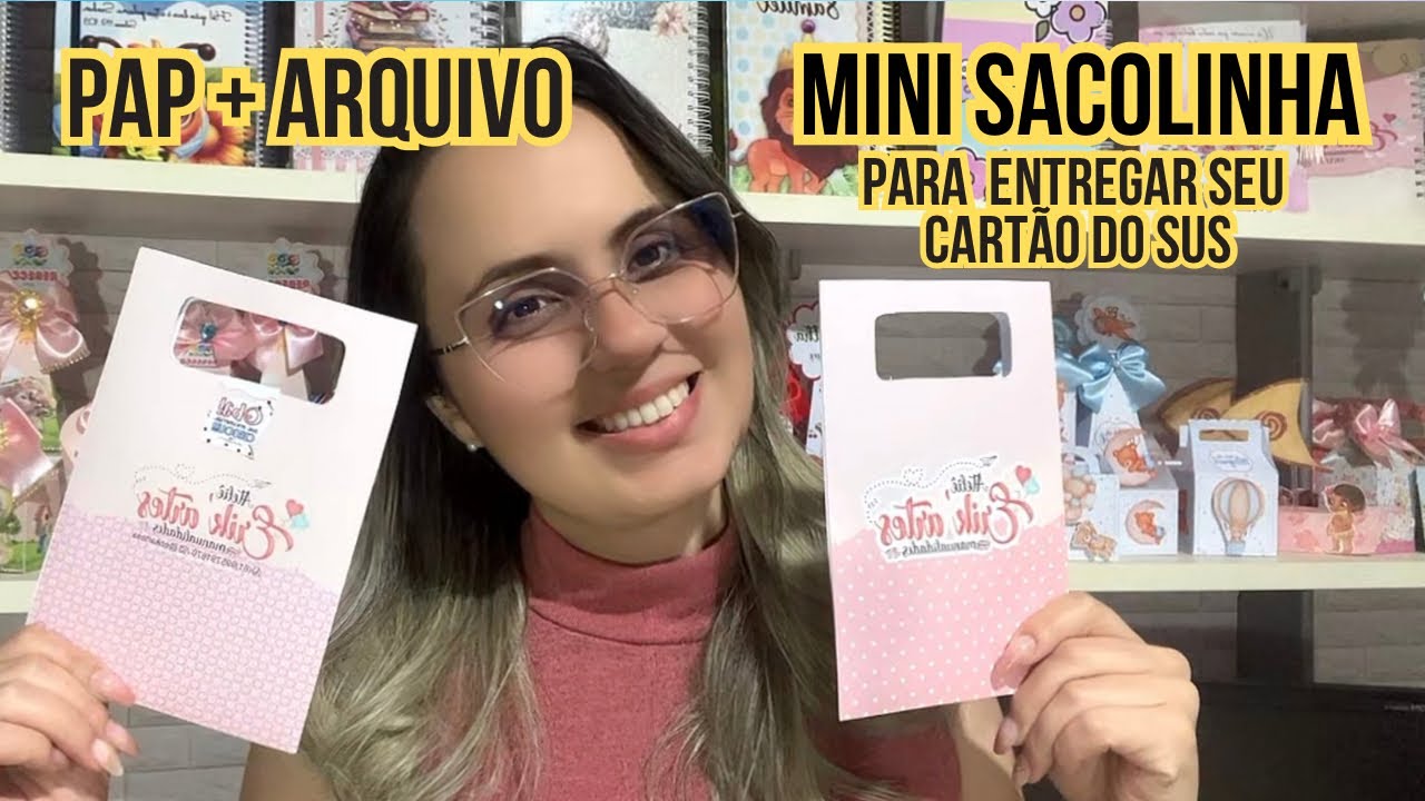 Mini sacolinha para cartão do SUS | Passo a passo + arquivo Grátis - ERIK’ARTES