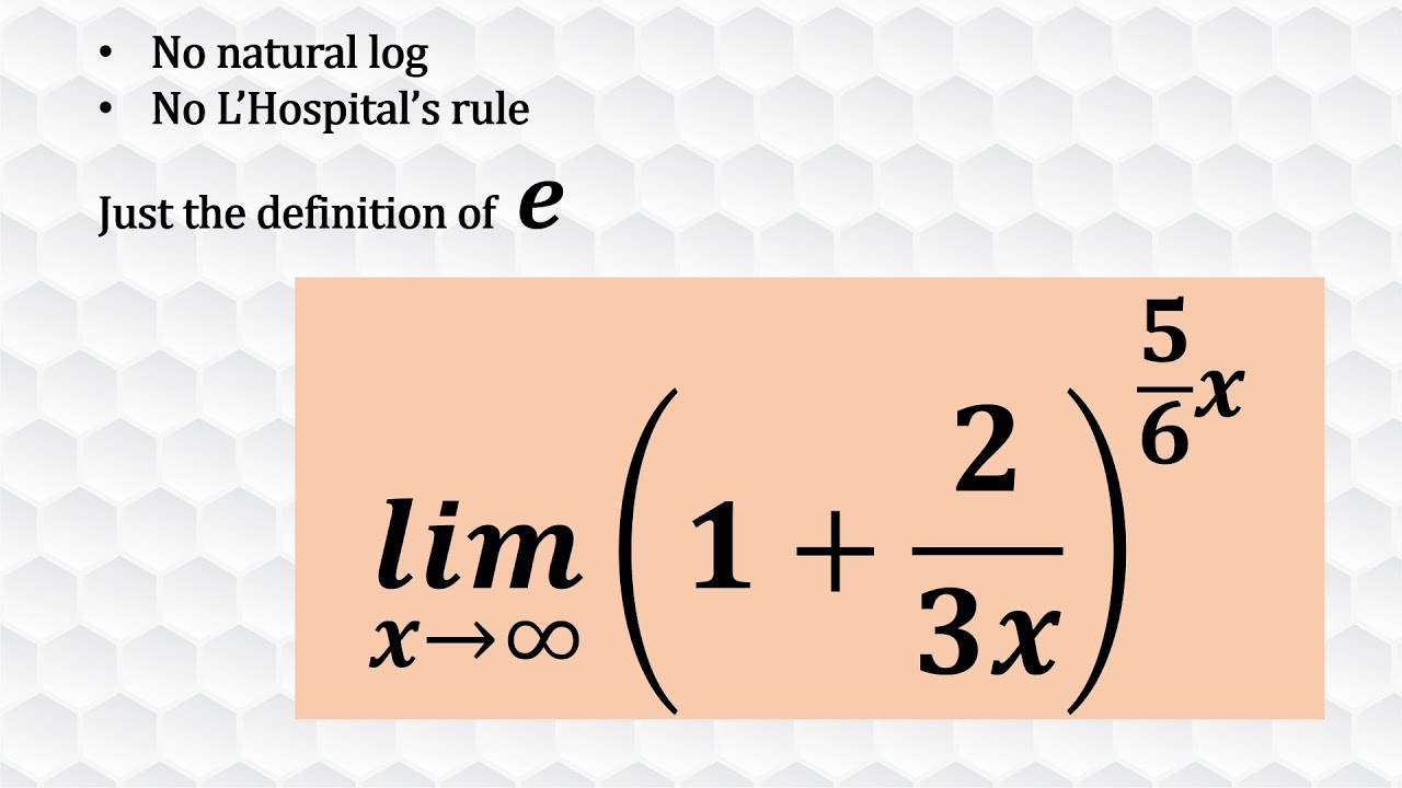 Limits at infinity using the definition of e