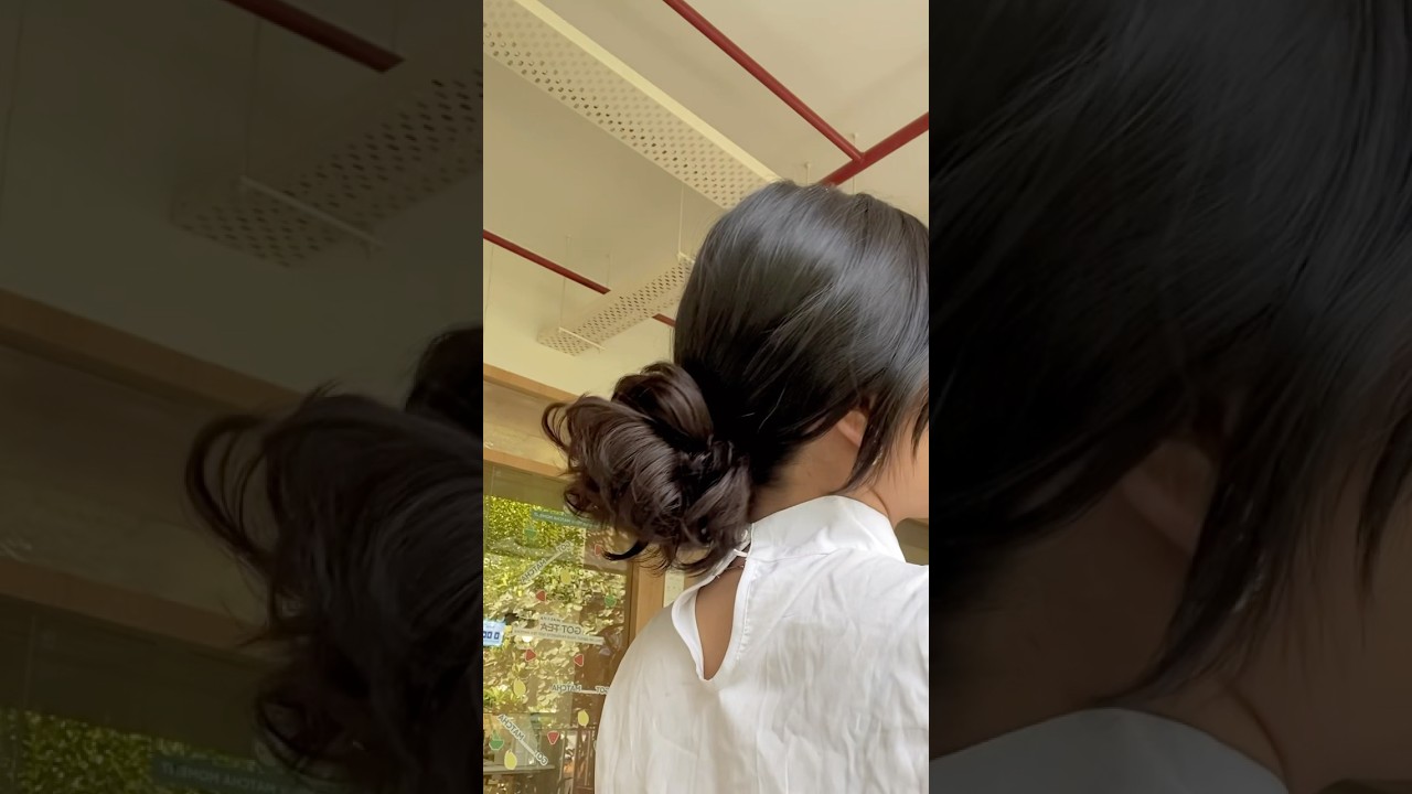 Easy hairstyle ideas #messybun #easyhairstyle #shortsindia #hairtutorial