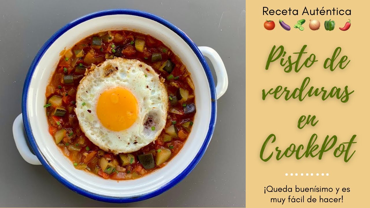 🍆🥒PISTO DE VERDURAS🧅🌶 en OLLA LENTA  Receta muy FÁCIL  y DELICIOSA🤤