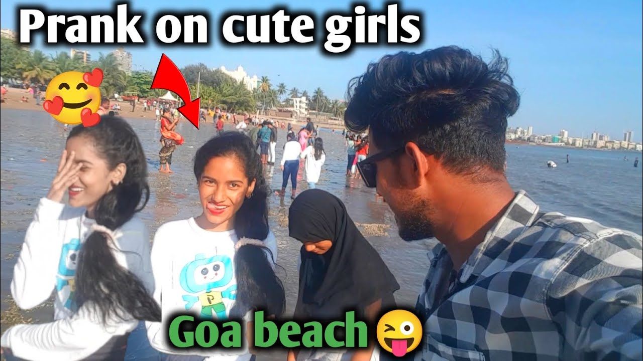 Prank on cute girls// (Goa Beach) Full Masti //#cutegirl #cutegirlpranks #goabeach #fullmasti