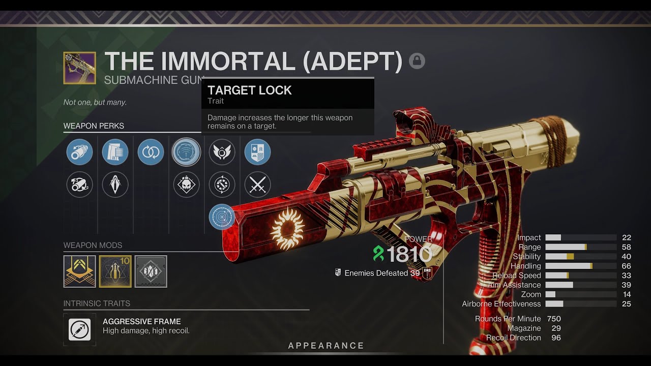 The Immortal (Adept) SMG | God Roll PvE Damage Test (TARGET LOCK IS CRACKED)