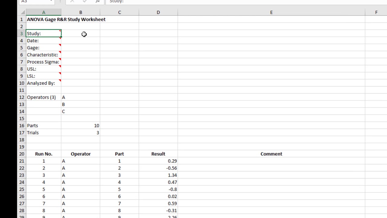 Gage R&R/Measurement Systems Analysis and SPC for Excel