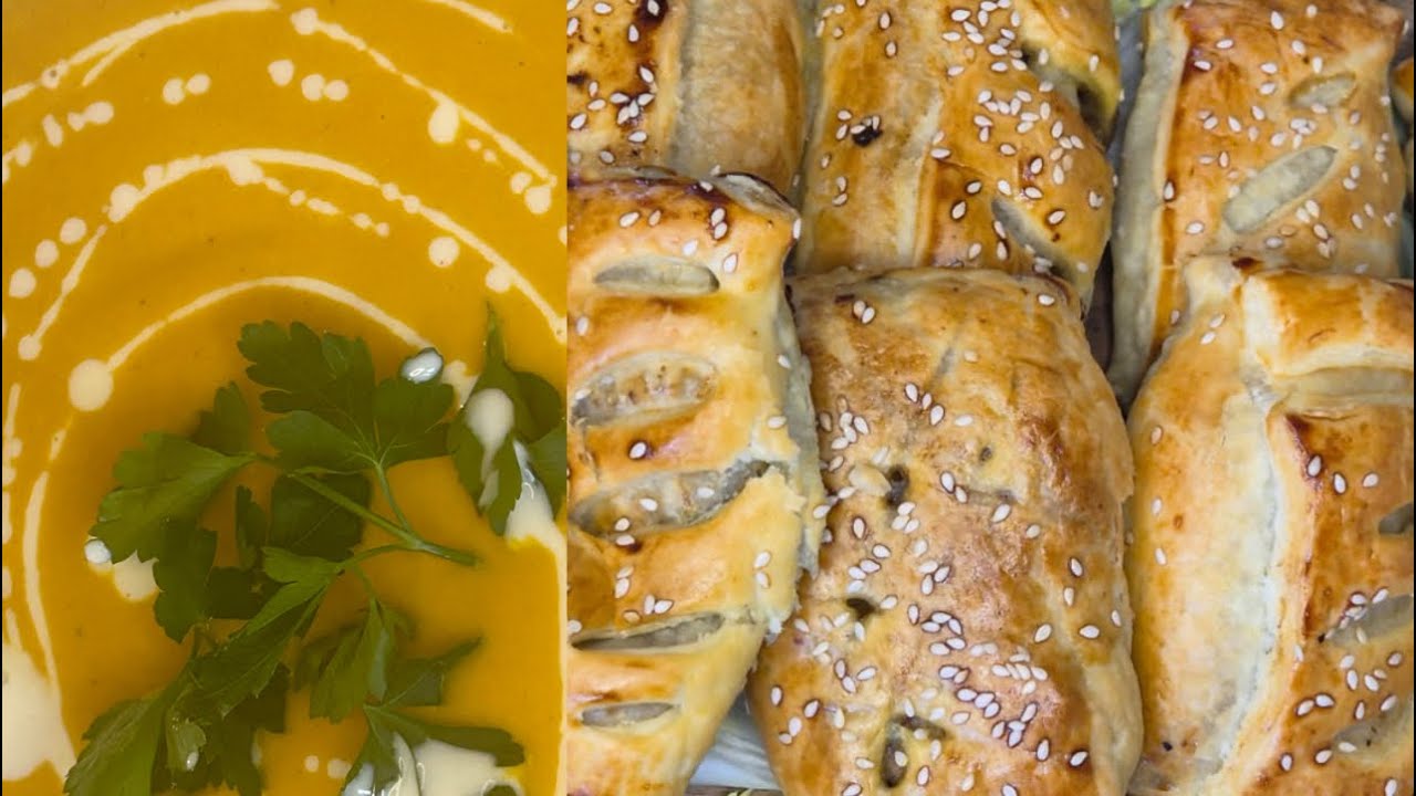 Mini feuilleté au poulet champignons et soupe de carottes 💫 Ramadan recette