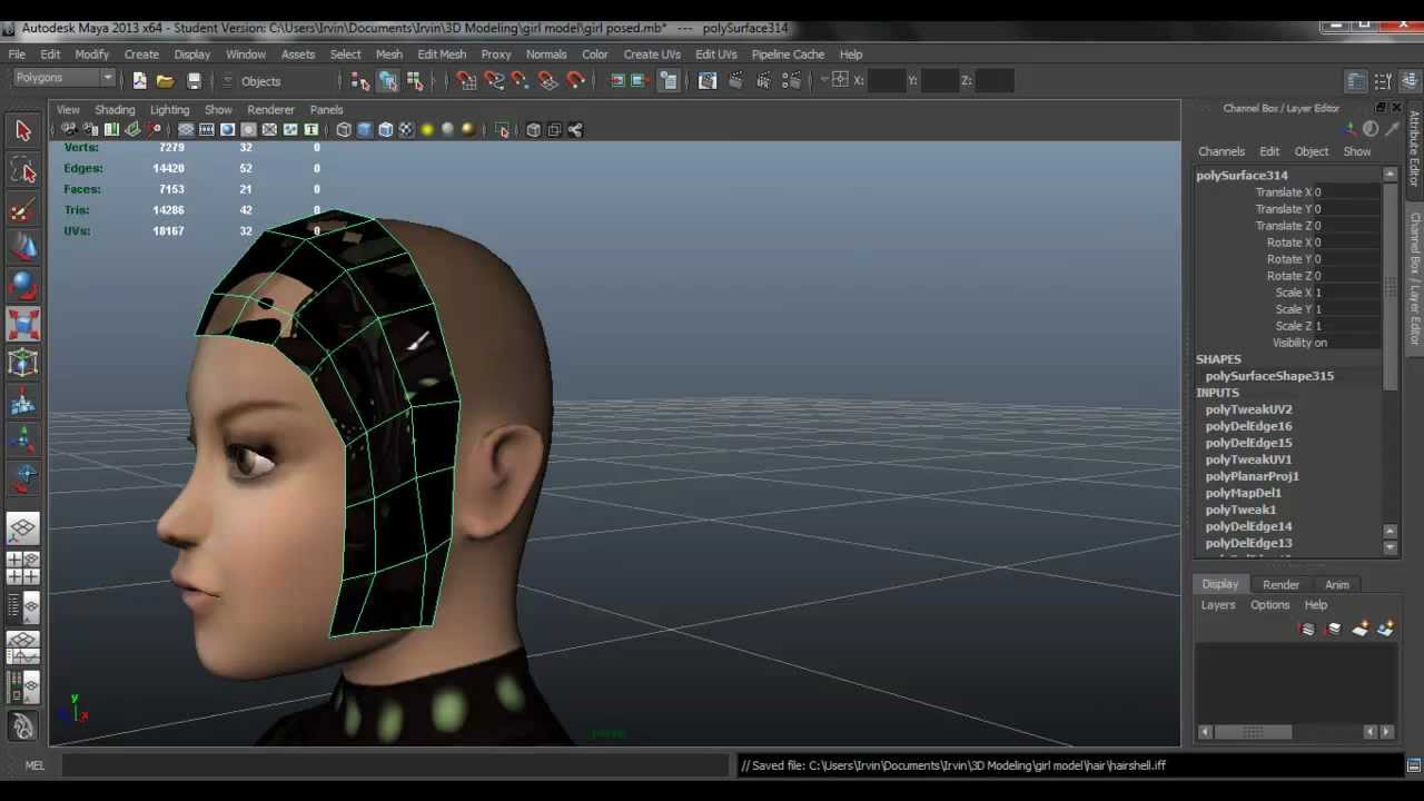 Autodesk Maya 2013 Tutorial - Hair with transparency maps