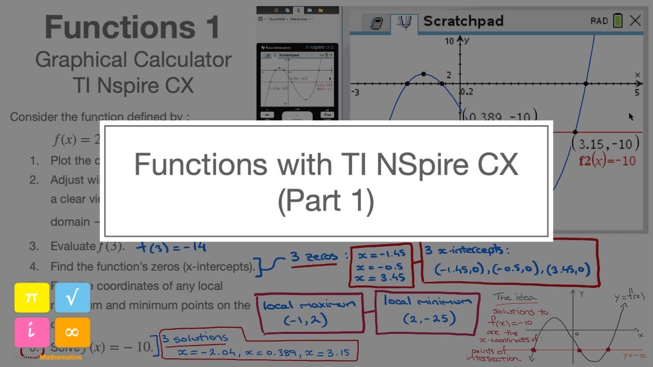 Functions with the TI Nspire CX Calculator - IGCSE  Mathematics (in class) - Part 1