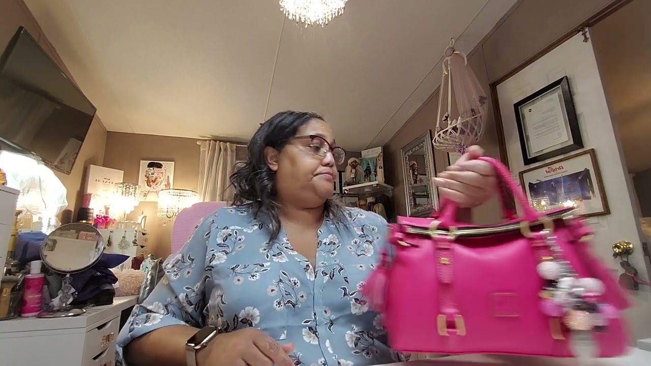 Dooney and Bourke Fuchsia Florentino vs. Fuchsia Penrose 2 Satchel leather , and mauve chit chat