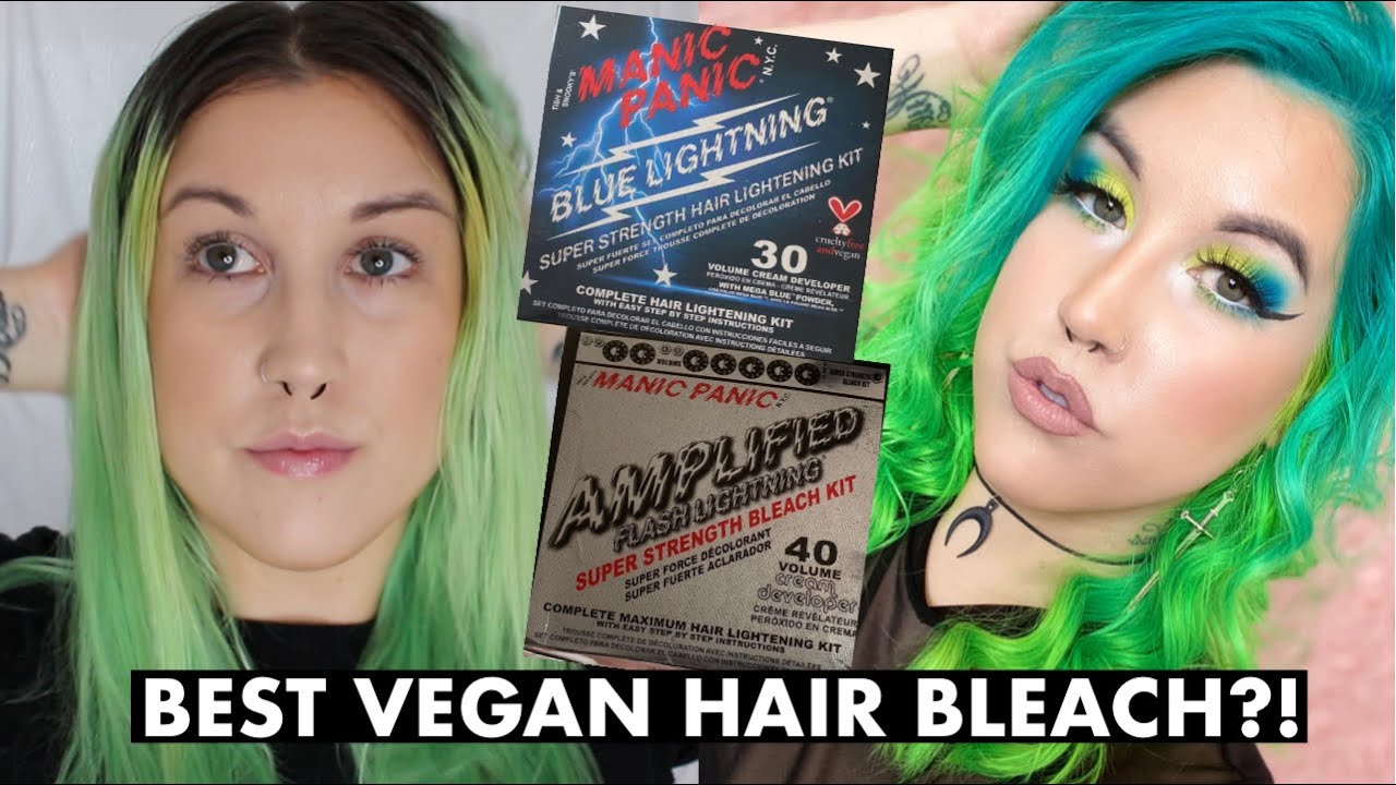 DYING MY HAIR Blue and Green + Comparing Two Manic Panic Bleach Kits