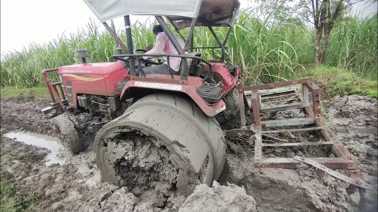 टायर चिकने हो गए, ट्रैक्टर फस गया 🥵🚜 #mihindra #farming #longvideo #viralvideo