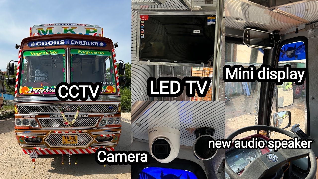(32 LED TV)(CCTV Cameras)(UPS)(DVR)Connection)(LED Lights)(12 inch speaker)new cabin steel body
