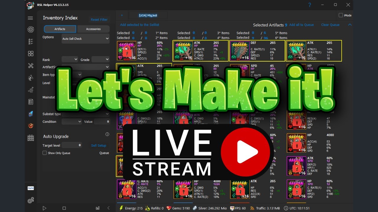 Building New RSL Helper Sell Files, then takeovers.   *Subathon Saturday!