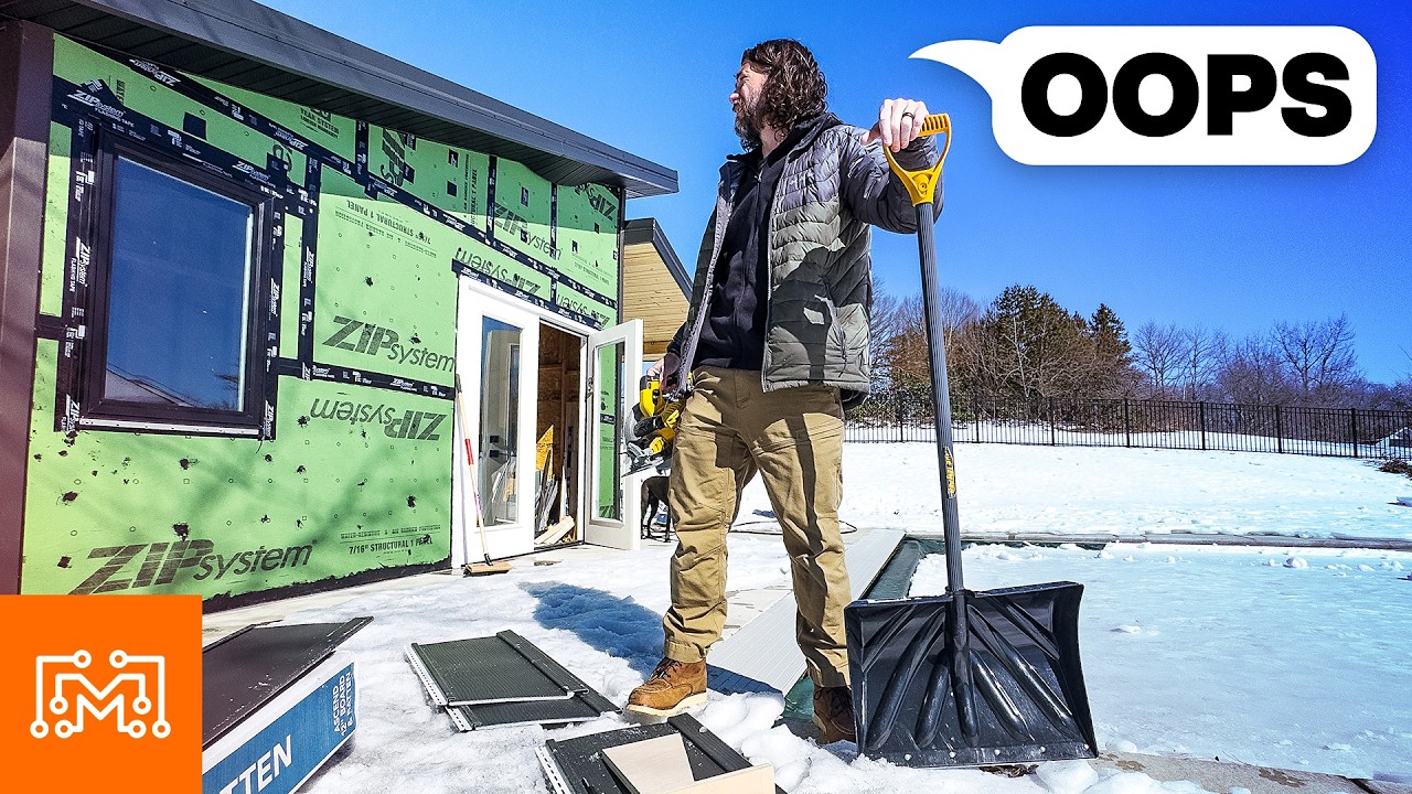 Siding a Building Alone in the Cold. What Could Go Wrong?