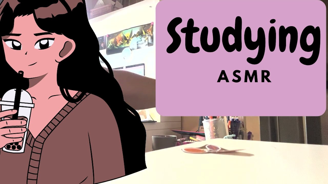 You are still studying at night and in silence with Rose Gold Library ASMR